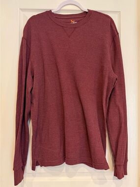 Men’s Field & Stream Maroon Waffle Knit Crewneck Sweater